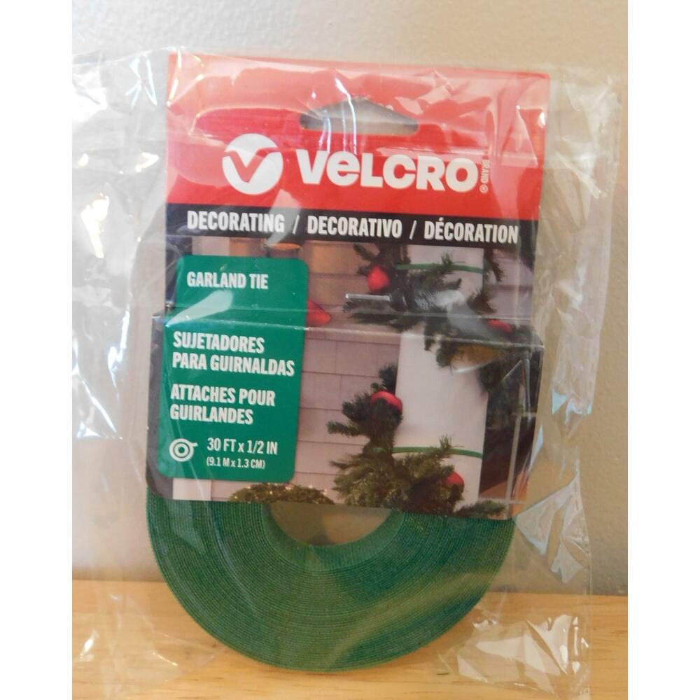 Velcro Garland Tie for Decorations Reusable Wrap Green New